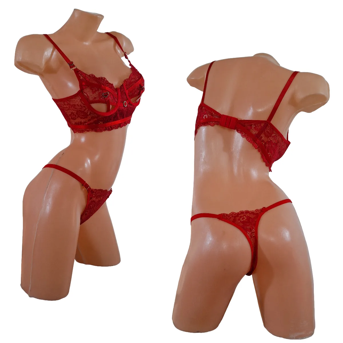 Conjunto Lenceria Puntilla Bralette Encaje (2036) Talle 85 al 100 - Imagen 2