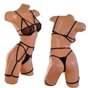 Conjunto Microtul Transparente con Aro y Colaless con Arnes (art 2043) Talle 85 al 100: imagen 4