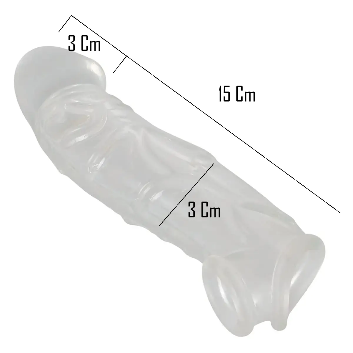 Funda Con Agarre Testículos Cristal - TPE501: imagen 2