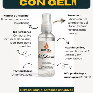 Gel Lubricante Luxuria Sabor Natural - 130cc: imagen 2